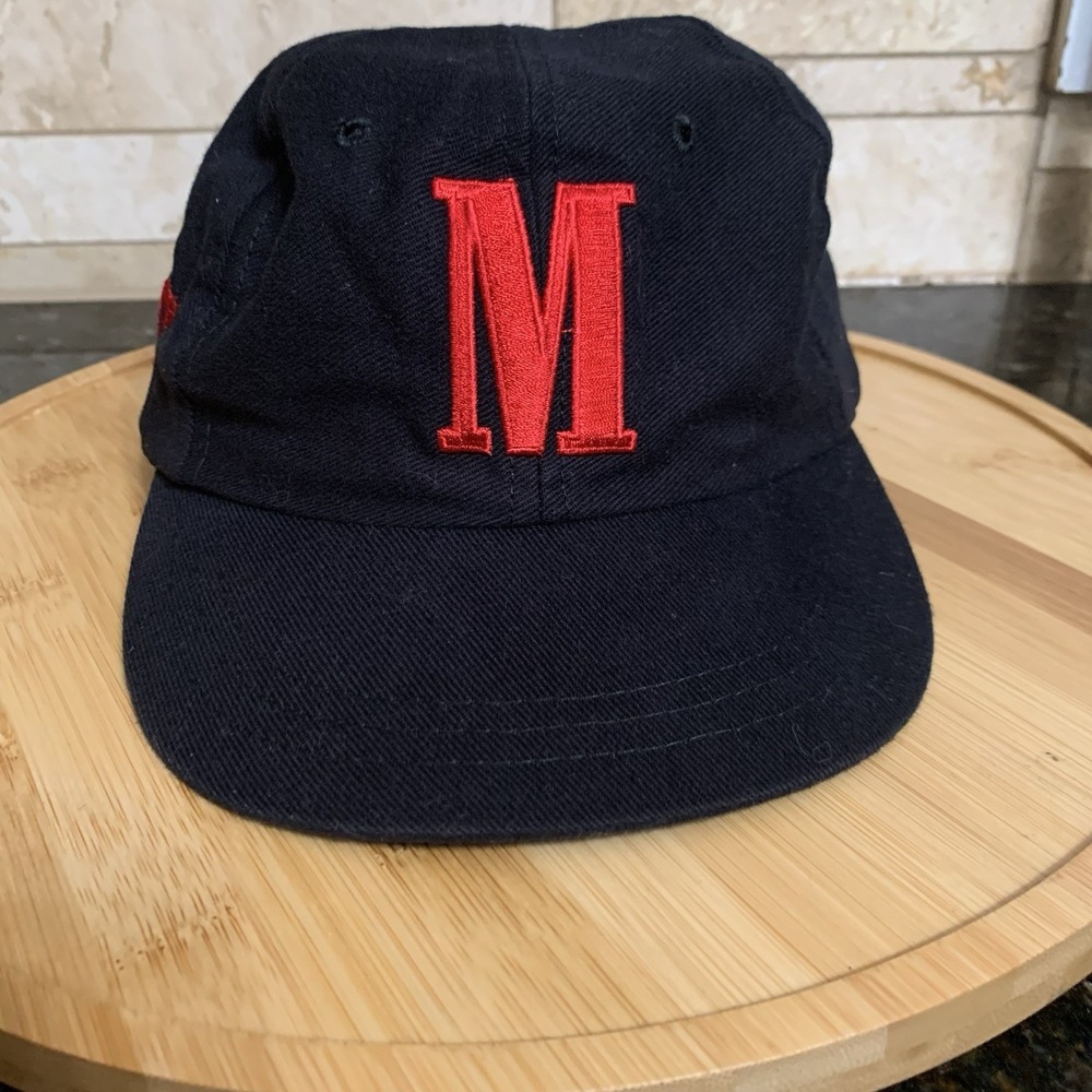 Vintage Marlboro Hat Cap Strap Back Black Red 90s Cigarettes Promo Horse Rodeo *
